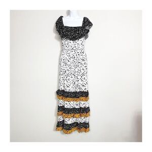 Les Serein Stitchfix Maxi Dress Tiered Ruffled cottagecore Womens Small New nwt